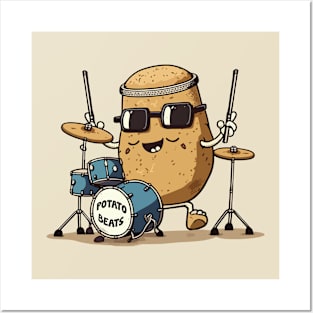 Funny Potato Lover Drummer Boy Posters and Art